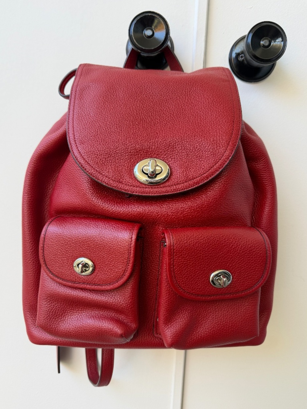 Coach Pebble Leather Turnlock Rucksack Backpack - Style No. 37582